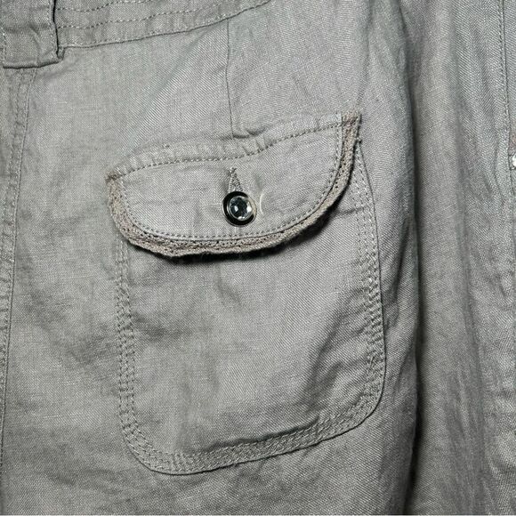 INC International Concepts 100% Linen Relaxed Fit Wide Leg Taupe Pants Womens 14 - Picture 9 of 12